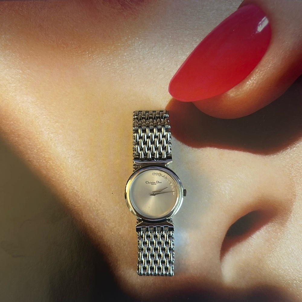 Christian Dior silver tone women's watch